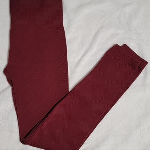 Maroon Fleeced Leggings